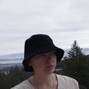 Black Ladies Corduroy Bucket Hat